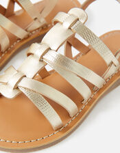 Girls Gladiator Sandals, Metallic (METALLICS), large