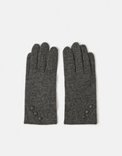 Plain Wool Gloves, Grey (GREY), large