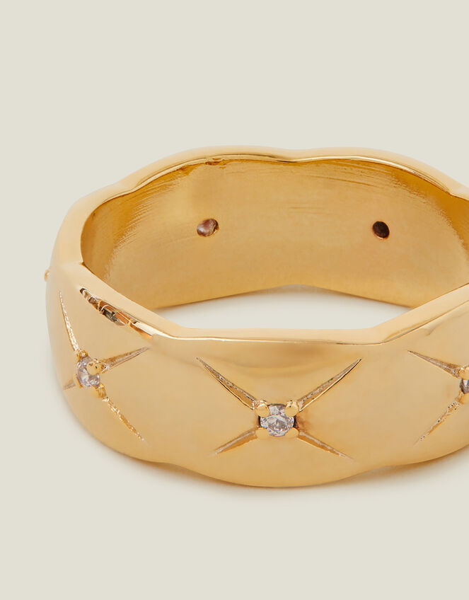 14ct Gold-Plated Sparkle Band Ring, Gold (GOLD), large