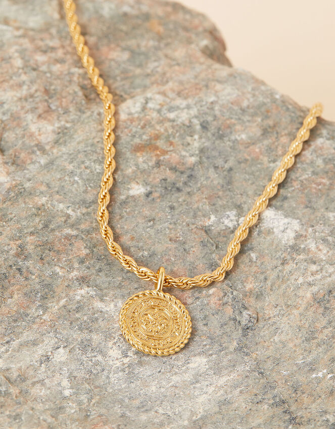 Gold-Plated Modern Heirloom Coin Choker, , large