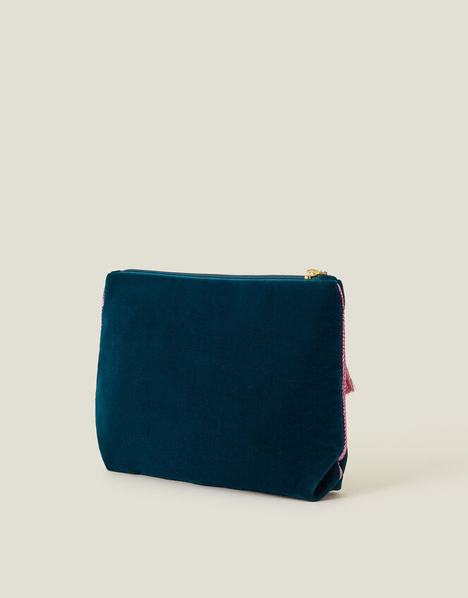 Large Velvet Embellished Bow Pouch, , large