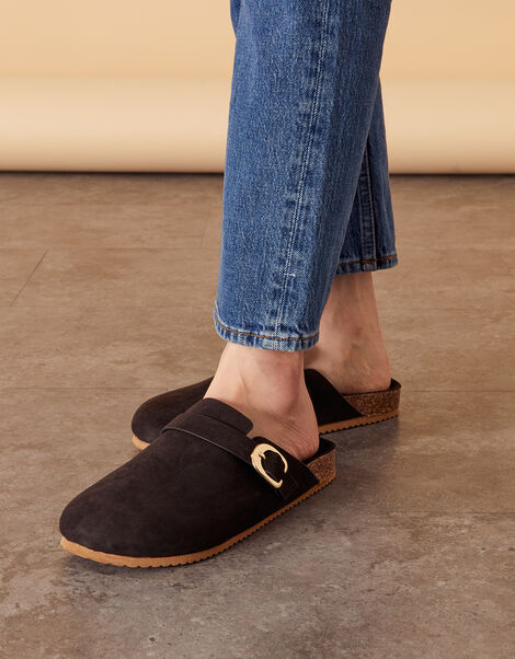 Buckle Detail Clogs, Black (BLACK), large