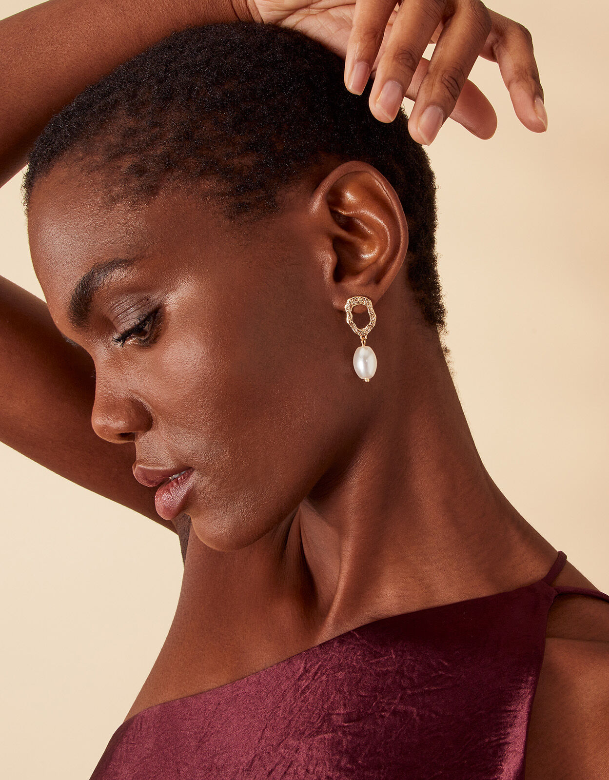Large pearl dangle earrings on sale