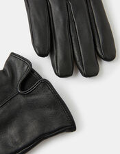 Luxe Leather Gloves, Black (BLACK), large