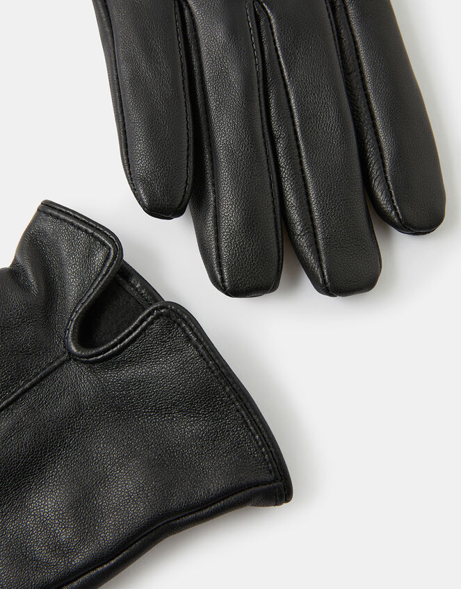 Luxe Leather Gloves, Black (BLACK), large