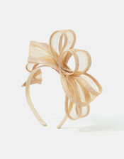 Loop Bow Fascinator, Natural (CHAMPAGNE), large