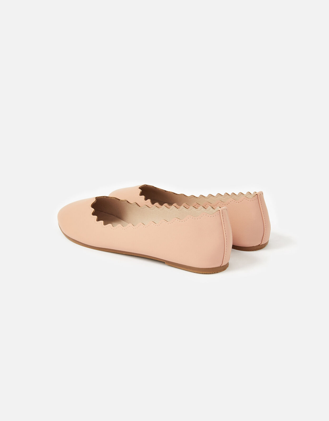 Scallop Ballerina Flats Nude