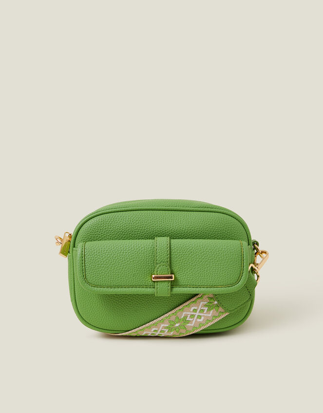 Webbing Strap Crossbody Bag, Green (GREEN), large