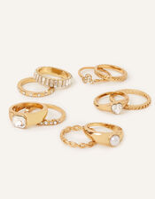 Crystal Stacking Rings 10 Pack, White (CRYSTAL), large