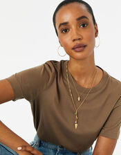 Gold-Plated Heart Talisman Y-Necklace, , large