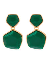 Organic Stone Mini Drop Earrings, Green (GREEN), large
