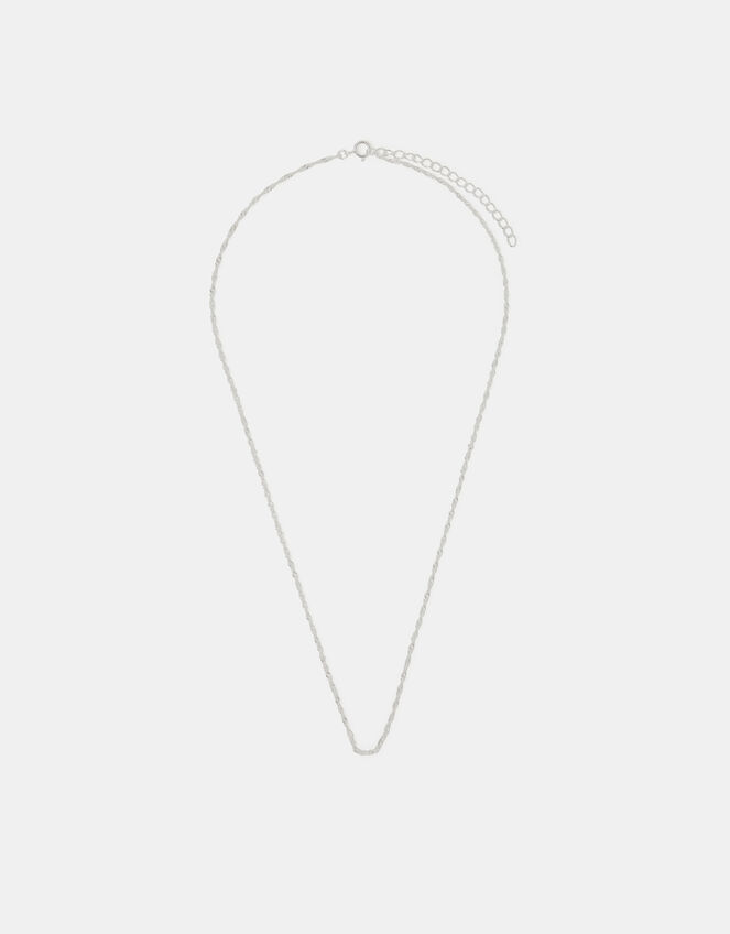 Sterling Silver Twisted Chain Necklace, , large