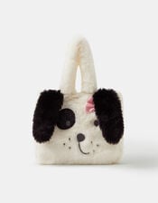 Girls Fluffy Dog Tote Bag, , large