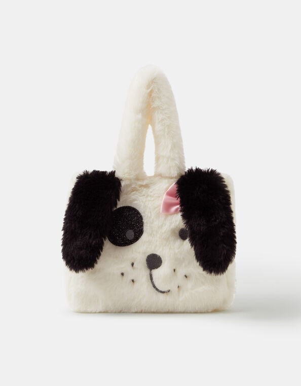 Girls Fluffy Dog Tote Bag, , large