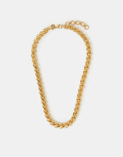 14ct Gold-Plated Twisted Wave Necklace, , large