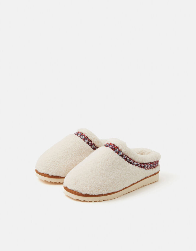 Borg Mule Slippers, Cream (CREAM), large