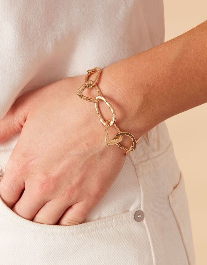 Textured Chain Link Clasp Bracelet, , large