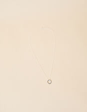 Sterling Silver Punk Circle Pendant Necklace, , large