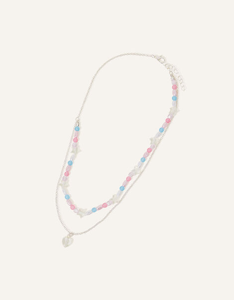 Girls Layered Heart Necklace, , large