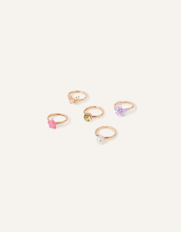 Girls Pretty Rings 5 Pack, , large