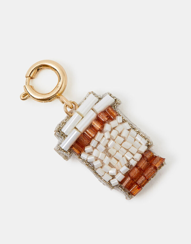 Beaded Coffee Jewellery Charm, , large