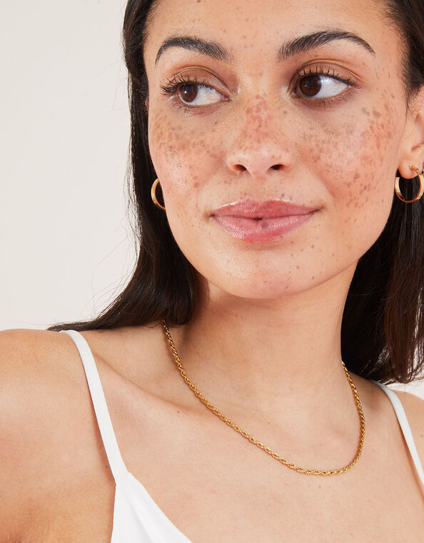14ct Gold-Plated Twisted Rope Chain Necklace, , large