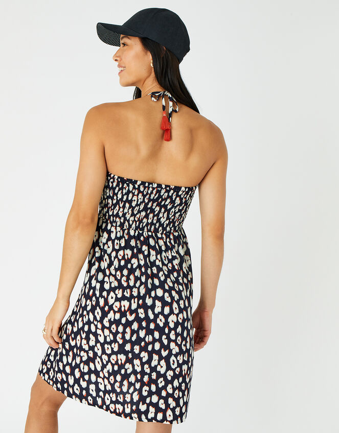 Animal Print Bandeau Dress, Black (BLACK WHITE), large