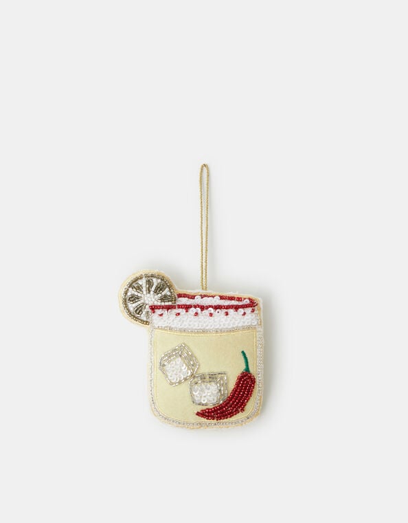 Beaded Chilli Cocktail Christmas Tree Decoration, , large