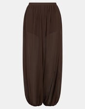 Chiffon Balloon Trousers, Brown (BROWN), large