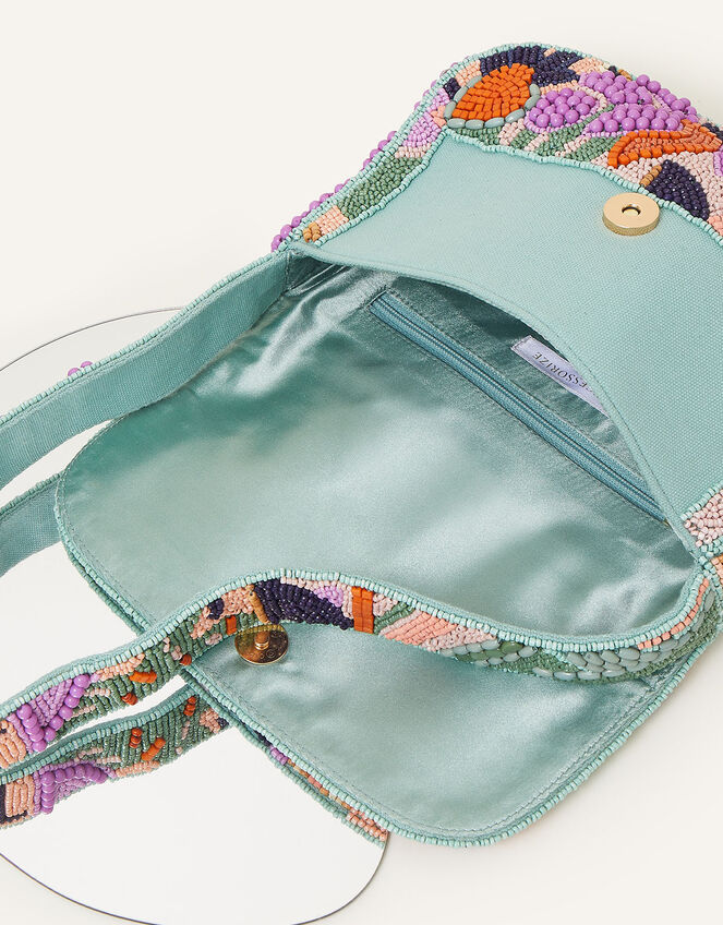 Palm Hand-Beaded Shoulder Bag, , large