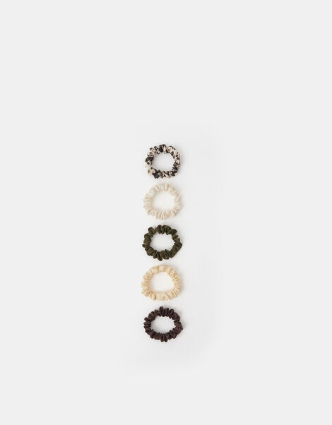 5-Pack Mix Skinny Hair Scrunchies, , large