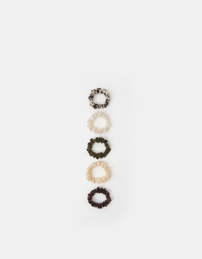 5-Pack Mix Skinny Hair Scrunchies, , large