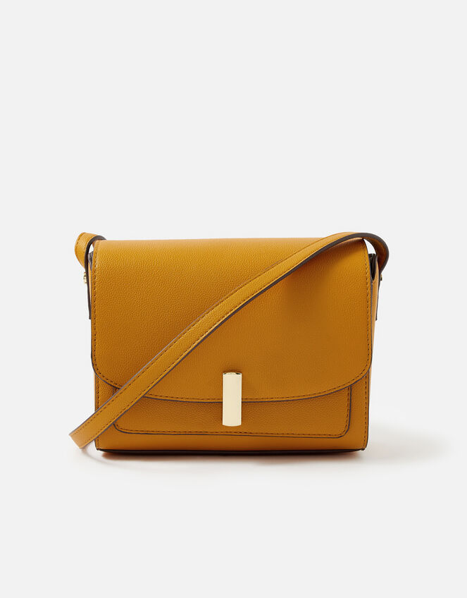 Abigail Turn Lock Cross-Body Bag , Yellow (OCHRE), large