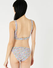 Retro Ditsy Floral Bikini Crop Top, Multi (BRIGHTS-MULTI), large