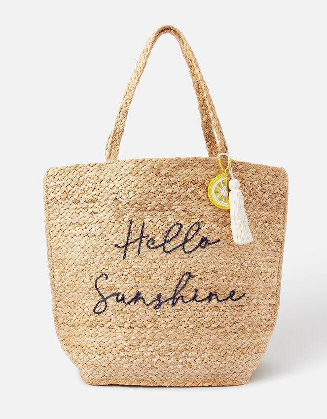 Hello Sunshine Slogan Shoulder Bag, , large