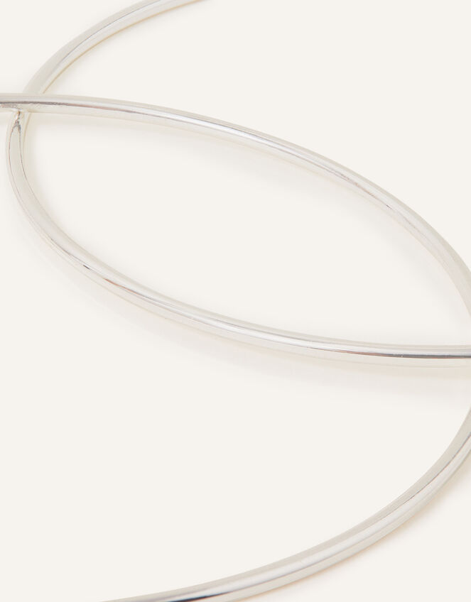 Recycled Large Simple Hoops, Silver (SILVER), large