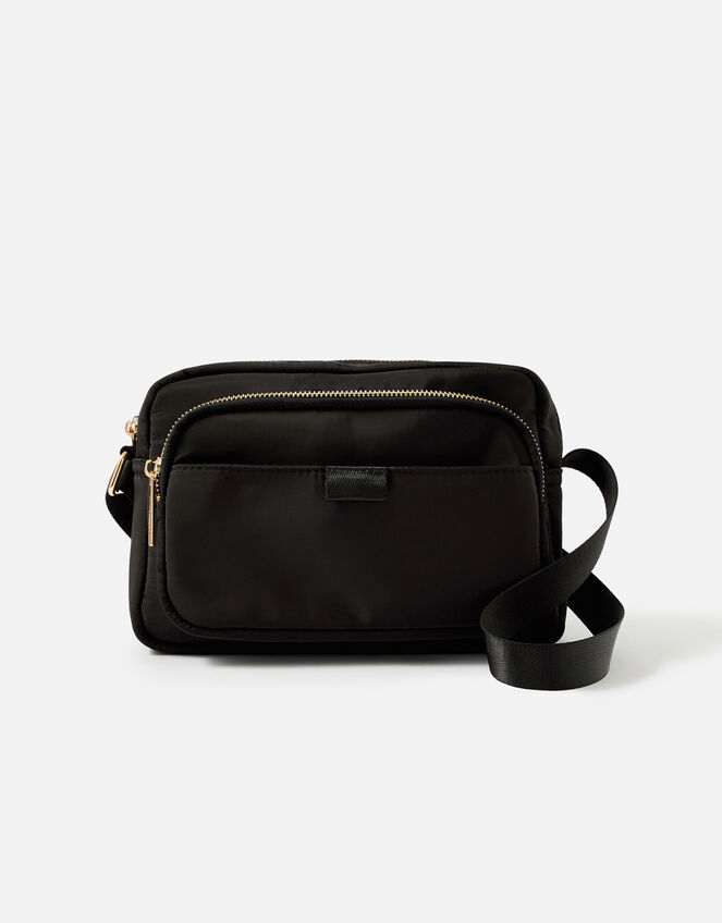 Megan Large Nylon Cross-Body Bag , Black (BLACK), large