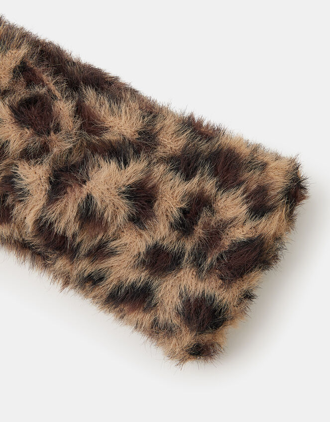 Faux Fur Leopard Print Bando, , large