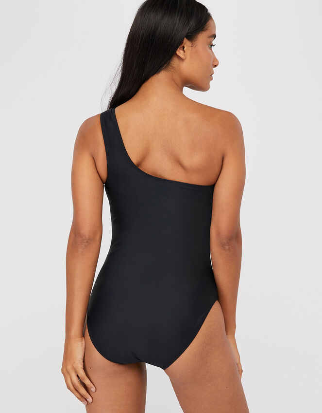 One-Shoulder Swimsuit, Black (BLACK), large