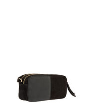 Macy Suede and Leather Cross-Body Bag, Black (BLACK), large
