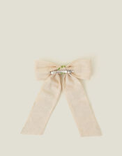 Embroidered Hair Bow, , large