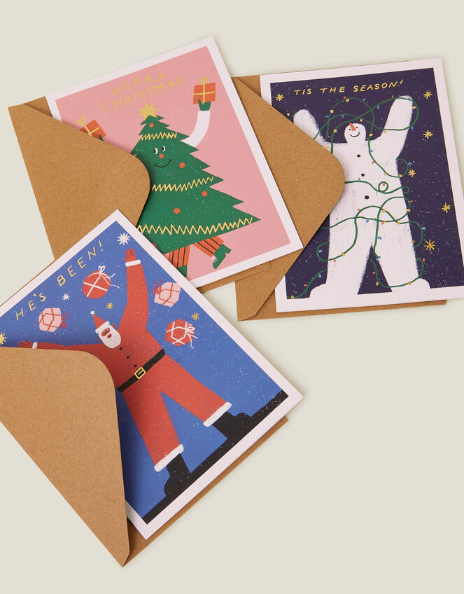 Ohh Deer 9-Pack Snowman Tree Santa Christmas Cards, , large