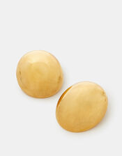 14ct Gold-Plated Dome Stud Earrings, , large