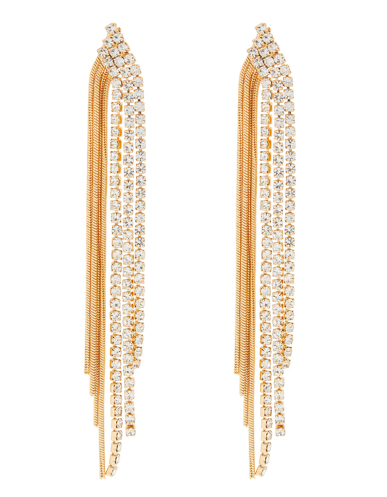 Snake and Diamante Drop Earrings