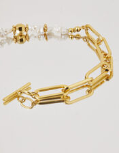 14ct Gold-Plated Keshi Pearl Bracelet, , large