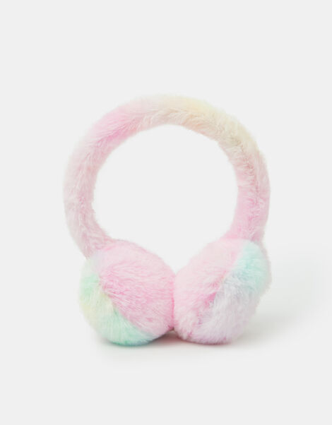 Girls Confetti Fluffy Earmuffs, , large