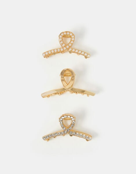 3-Pack Pearl Twist Claw Clips, , large