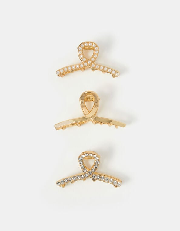 3-Pack Pearl Twist Claw Clips, , large