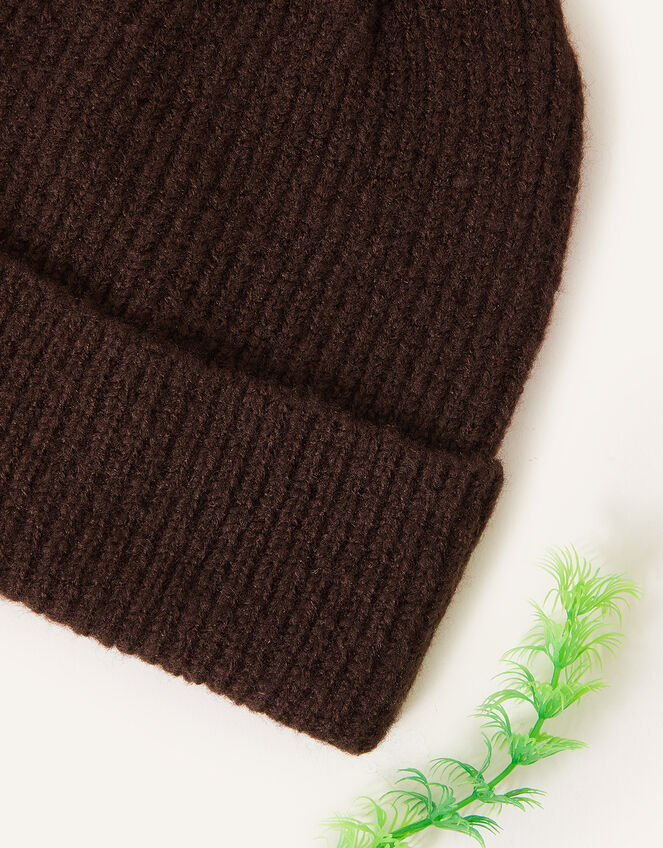 Soho Knit Beanie Hat, Brown (BROWN), large