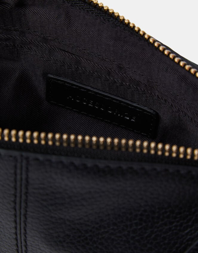 Leather Crossbody Handbag, Black (BLACK), large